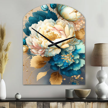 Vibrant Floral Bunch II - Asymmetric Metal Wall Clock